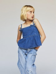 Top con peplum de denim con lazo y tirante de Gap (4-13 años) - Imagen 4 de 6