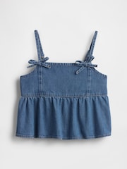 Top con peplum de denim con lazo y tirante de Gap (4-13 años) - Imagen 5 de 6
