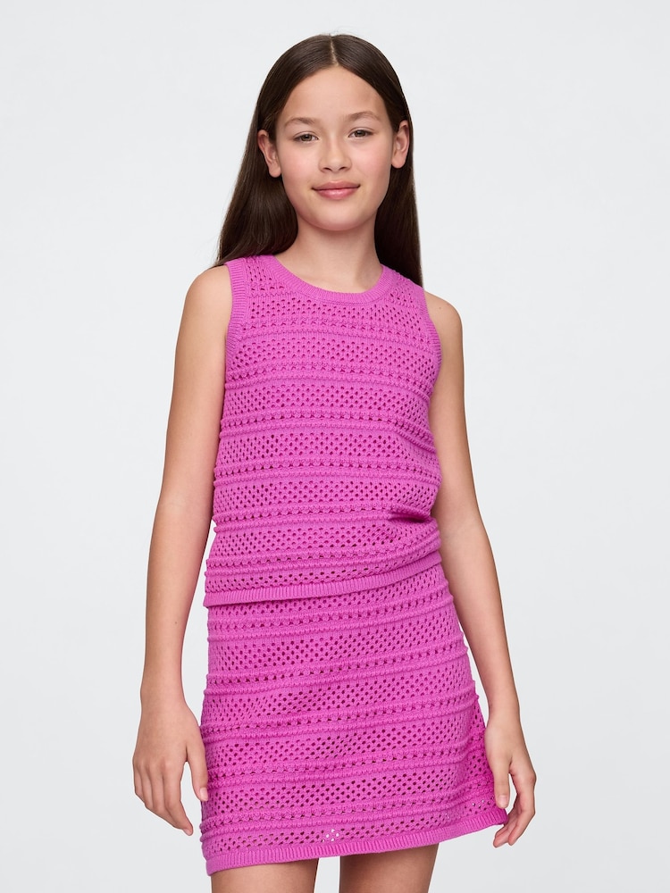 Gap Purple Crochet Shell Vest - Image 1 of 5