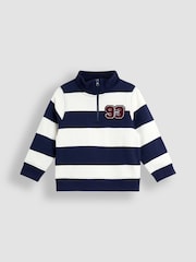 JoJo Maman Bébé Red 2-Piece Stripe Half Zip & Joggers Set - Image 2 of 6
