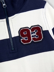 JoJo Maman Bébé Red 2-Piece Stripe Half Zip & Joggers Set - Image 6 of 6