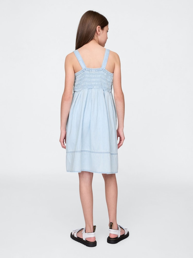 Gap Blue Smocked Denim Dress (4-13yrs) - Image 2 of 5 Gap Blue Smocked Denim Dress (4-13yrs) - Image 2 of 5