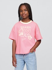 Gap Pink Lilo and Stitch Graphic Short Sleeve T-Shirt (4-13yrs) - Image 1 of 4