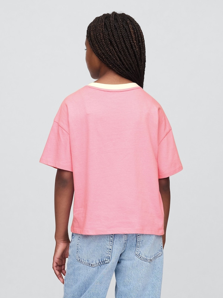 Gap Pink Lilo and Stitch Graphic Short Sleeve T-Shirt (4-13yrs) - Image 2 of 4