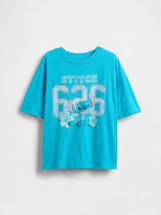 Gap Blue Lilo and Stitch Graphic Short Sleeve T-Shirt (4-13yrs) - Image 3 of 4