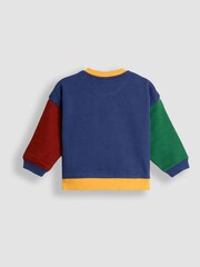 JoJo Maman Bébé Indigo Blue Dinosaur 2-Piece Drop Shoulder Sweatshirt & Joggers Set - Image 4 of 7