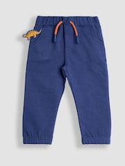 JoJo Maman Bébé Indigo Blue Dinosaur 2-Piece Drop Shoulder Sweatshirt & Joggers Set - Image 5 of 7
