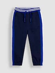 JoJo Maman Bébé Burgundy Red Varsity 2-Piece Hooded Half Zip & Joggers Set - Image 4 of 7