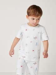 The White Company 100% Organic Cotton Under The Sea Relaxed Fit Shortie Pyjamas - Image 1 of 5