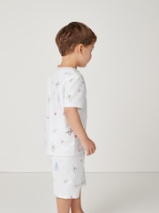 The White Company 100% Organic Cotton Under The Sea Relaxed Fit Shortie Pyjamas - Image 2 of 5
