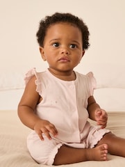 The White Company Pink 100% Cotton Seahorse Friends Embroidered Rompersuit - Image 1 of 4