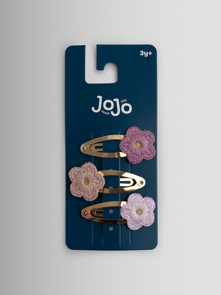 JoJo Maman Bébé Red 3-Pack Daisy Crochet Clips - Image 1 of 3 JoJo Maman Bébé Red 3-Pack Daisy Crochet Clips - Image 1 of 3