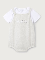The White Company Cream 100% Cotton Sheep Embroidered Bubble and Rompersuit - Image 5 of 5