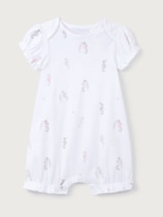 The White Company 100% Cotton Seahorse Friends White Romper - Image 4 of 4