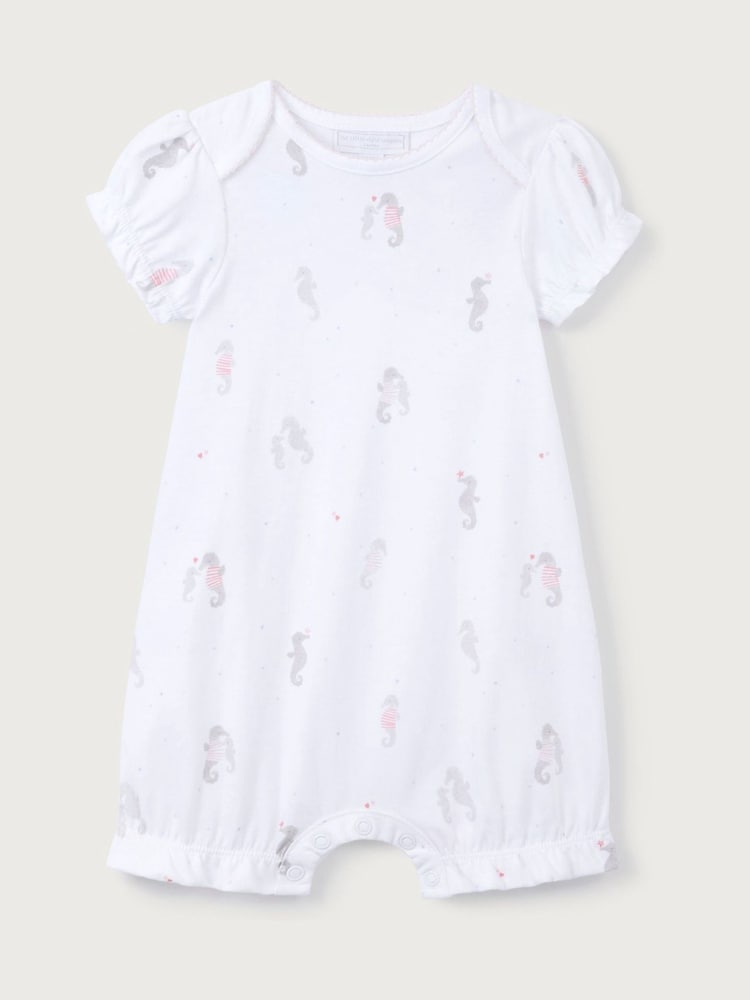 The White Company 100% Cotton Seahorse Friends White Romper - Image 4 of 4