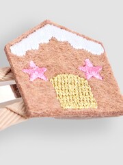 JoJo Maman Bébé Pink 5-Pack Festive Embroidered Clips - Image 3 of 3