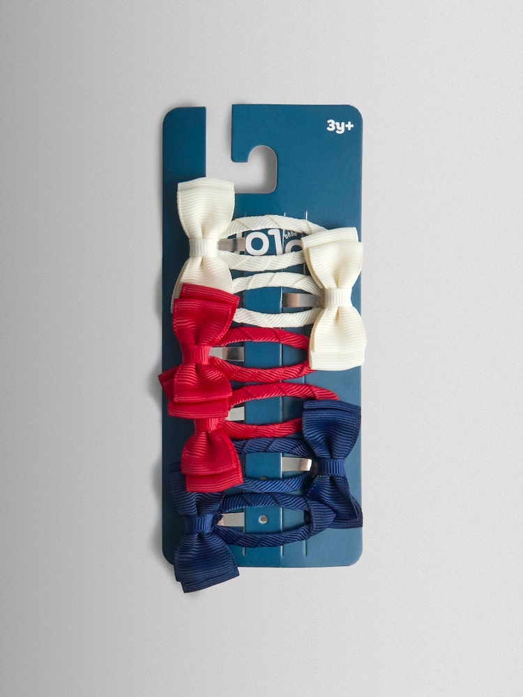 JoJo Maman Bébé Red 6-Pack Grosgrain Bow Clips - Image 1 of 3 JoJo Maman Bébé Red 6-Pack Grosgrain Bow Clips - Image 1 of 3