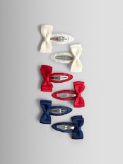 JoJo Maman Bébé Red 6-Pack Grosgrain Bow Clips - Image 2 of 3