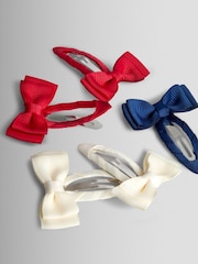 JoJo Maman Bébé Red 6-Pack Grosgrain Bow Clips - Image 3 of 3