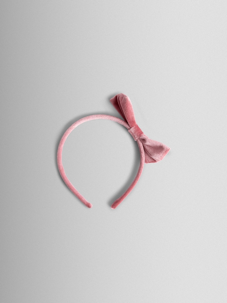 JoJo Maman Bébé Pink Tartan Ruffle Headband - Image 2 of 4