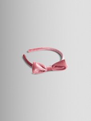 JoJo Maman Bébé Pink Tartan Ruffle Headband - Image 4 of 4