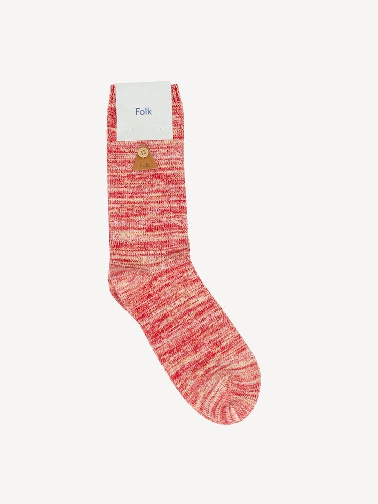 Folk Red Melange Socks - Image 1 of 1 Folk Red Melange Socks - Image 1 of 1