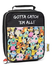 Vanilla Underground Black Unisex Kids Pokemon Zip Lunch Bag - Image 1 of 6