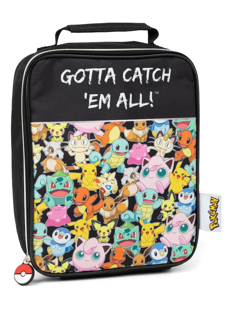 Vanilla Underground Black Unisex Kids Pokemon Zip Lunch Bag - Image 1 of 6