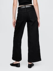 Gap Black High Waisted Stride Wide-Leg Ankle Jeans - Image 2 of 6