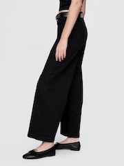Gap Black High Waisted Stride Wide-Leg Ankle Jeans - Image 4 of 6