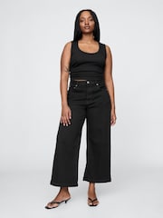 Gap Black High Waisted Stride Wide-Leg Ankle Jeans - Image 5 of 6