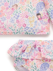 Purebaby Pink Mermaid Print Long Sleeve Rashie Set - Image 4 of 5