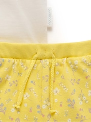 Purebaby Yellow Sunshine 100% Cotton T-Shirt and Shorts Set - Image 4 of 5