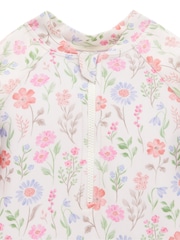 Roz - Costum de baie Purebaby Floral Mânecă lungă - Imaginea 3 din 5