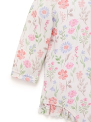 Roz - Costum de baie Purebaby Floral Mânecă lungă - Imaginea 4 din 5