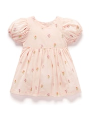 Purebaby Pink Floral Print Embroidered Dress and - Image 2 of 4