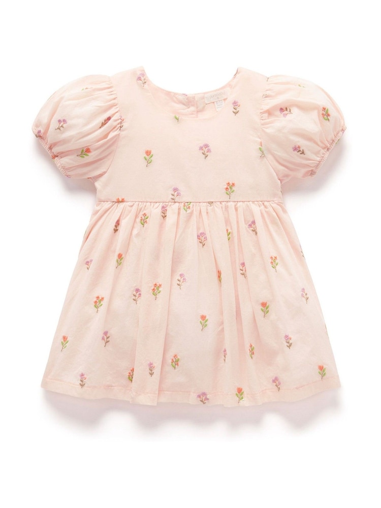 Purebaby Pink Floral Print Embroidered Dress and - Image 2 of 4