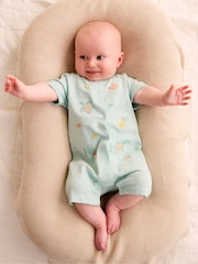 Purebaby Green Under The Sea 100% Cotton Short Rompersuits - Image 1 of 5