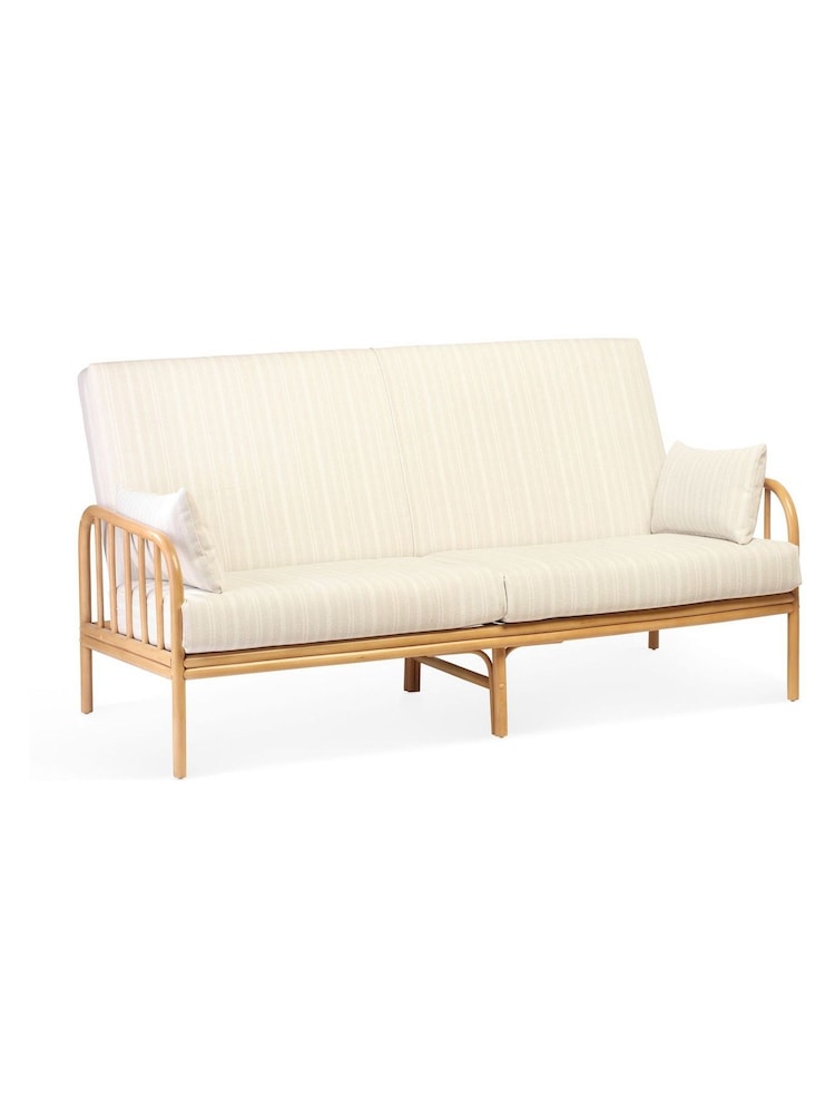 Desser 6 Piece Light Oak Aspen Rattan Conservatory Sofa Set Cushions - Image 2 of 6