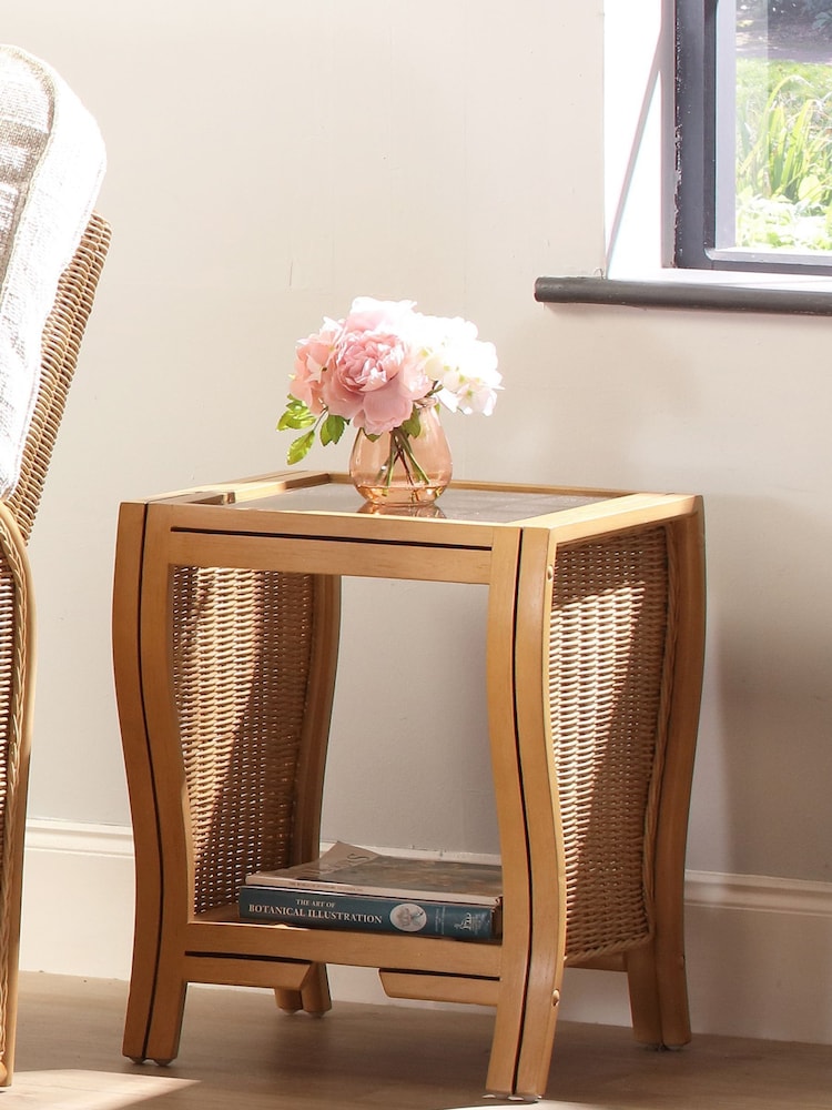 Desser Light Oak Paris Rattan Side Table - Image 1 of 2