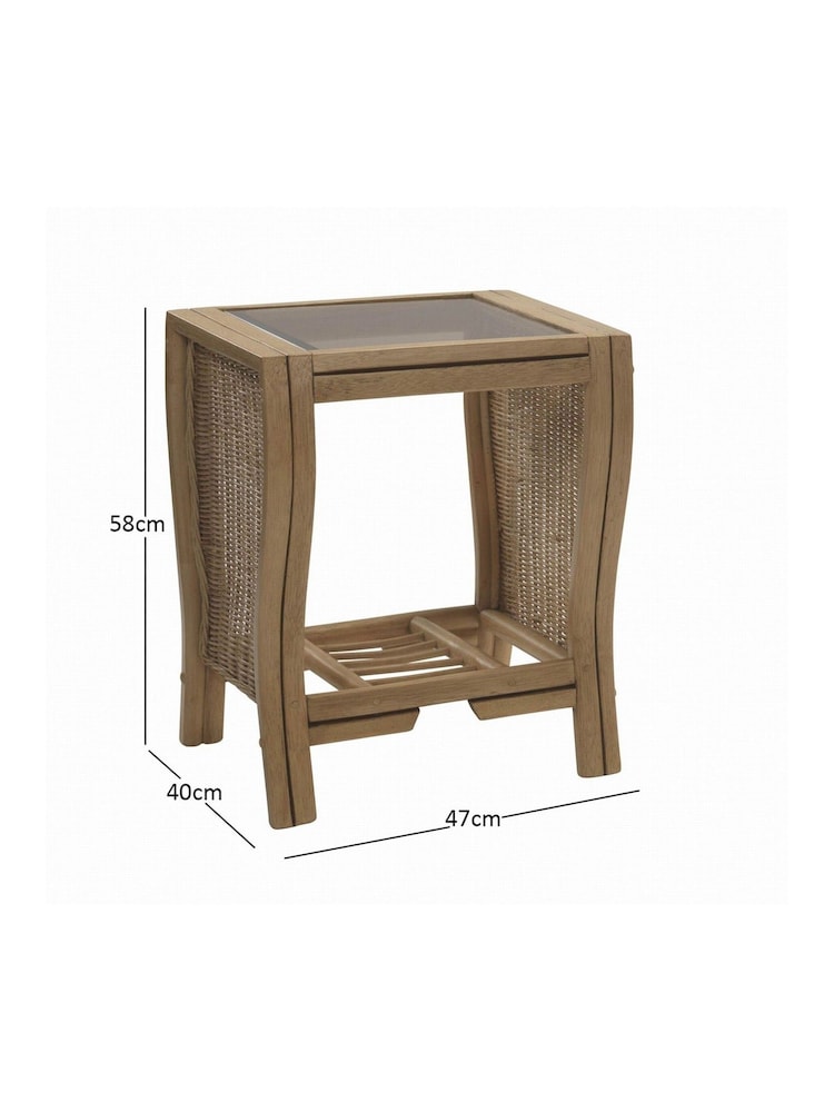 Desser Light Oak Paris Rattan Side Table - Image 2 of 2