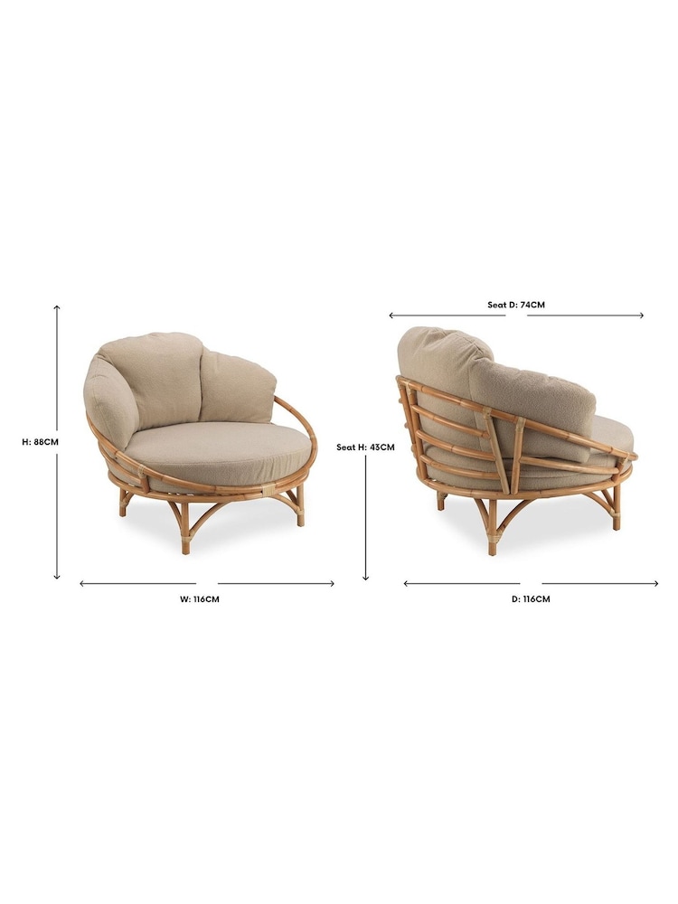Desser Natural Snug Rattan Chair - Image 3 of 3