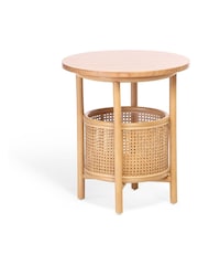 Desser Light Oak Aspen Rattan Conservatory Side Table - Image 2 of 2