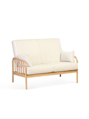 Desser 6 Piece Light Oak Aspen Rattan Conservatory Sofa Set Cushions - Image 1 of 5