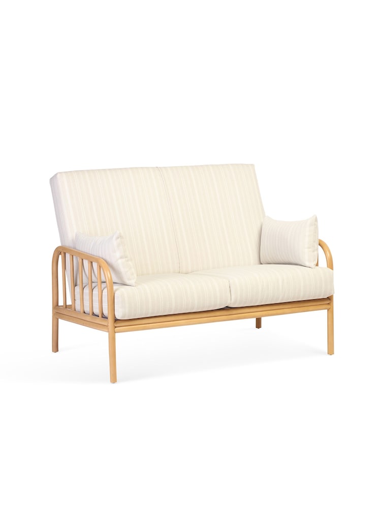 Desser 6 Piece Light Oak Aspen Rattan Conservatory Sofa Set Cushions - Image 1 of 5