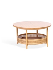 Desser 6 Piece Light Oak Aspen Rattan Conservatory Sofa Set Cushions - Image 4 of 5
