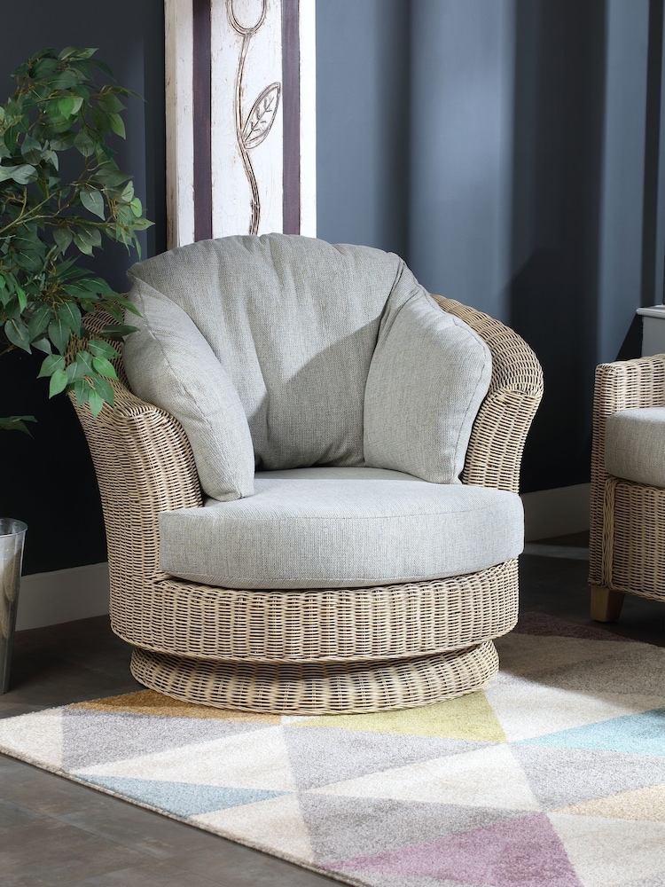 Desser Natural Dijon Rattan Lyon Swivel Chair - Image 1 of 2