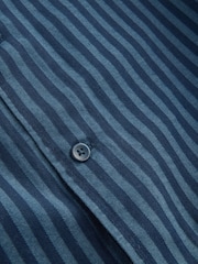 Gap Blue/Navy Stripe Short Sleeve Stripe Denim Shirt - Image 4 of 5
