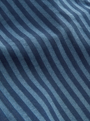 Gap Blue/Navy Stripe Short Sleeve Stripe Denim Shirt - Image 5 of 5