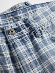 Gap Blue 90s Loose Denim Check Shorts - Image 5 of 5